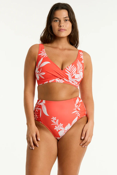 Sea Level Aloha Cross Front Multifit Bra